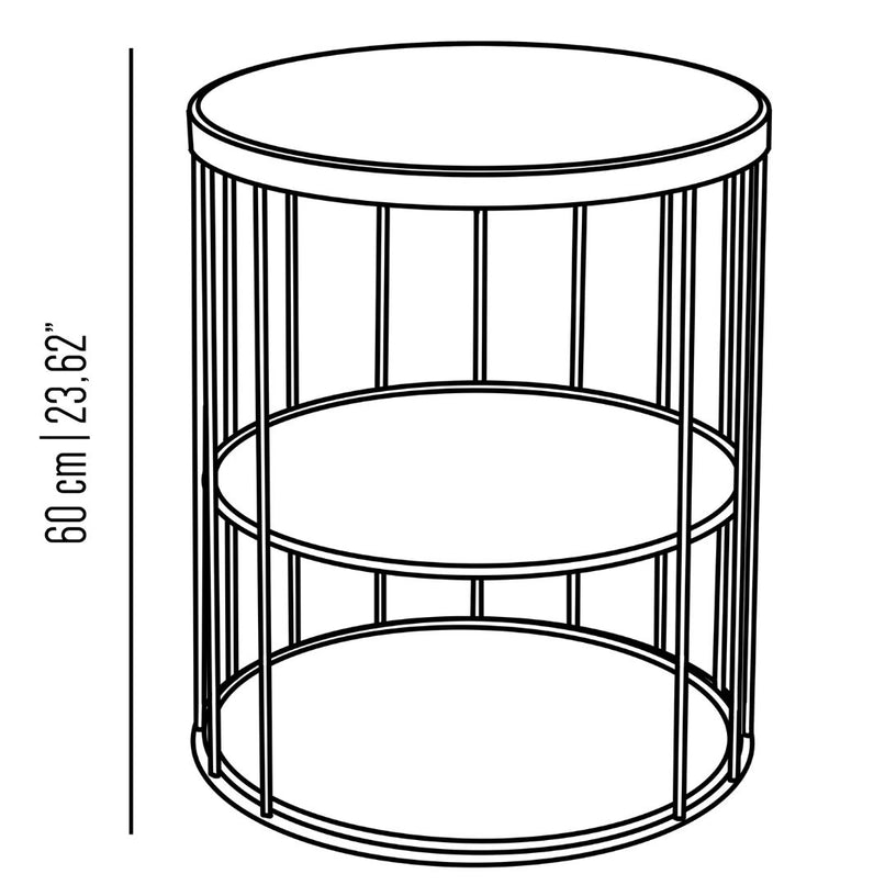 Cage brass bedside table