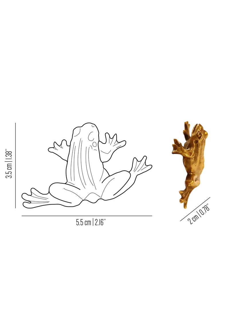 Fauna brass frog knob