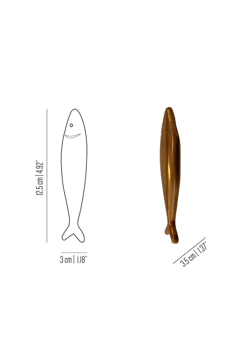 Oceano brass large fish knob