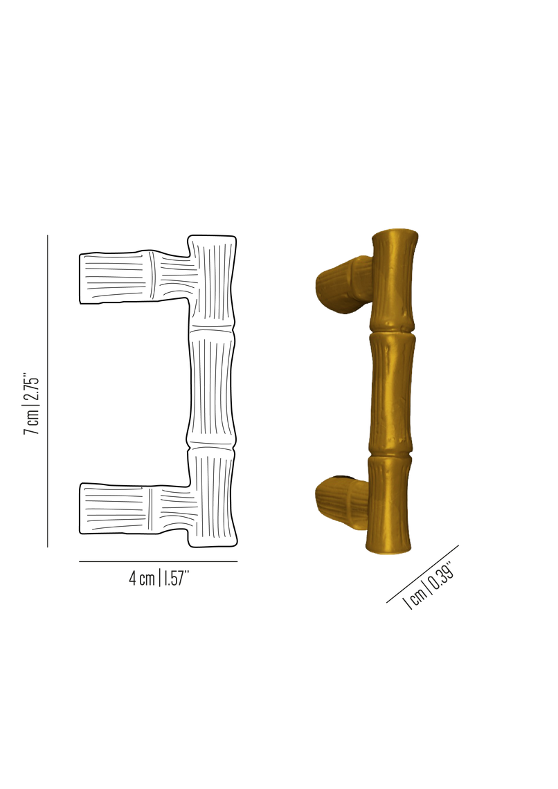 Bamboo brass knots small knob