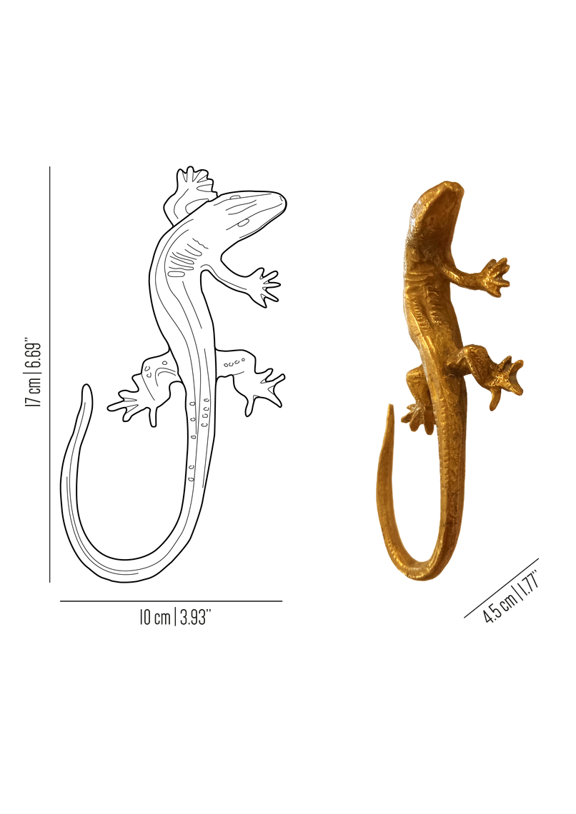 Fauna brass lizard knob