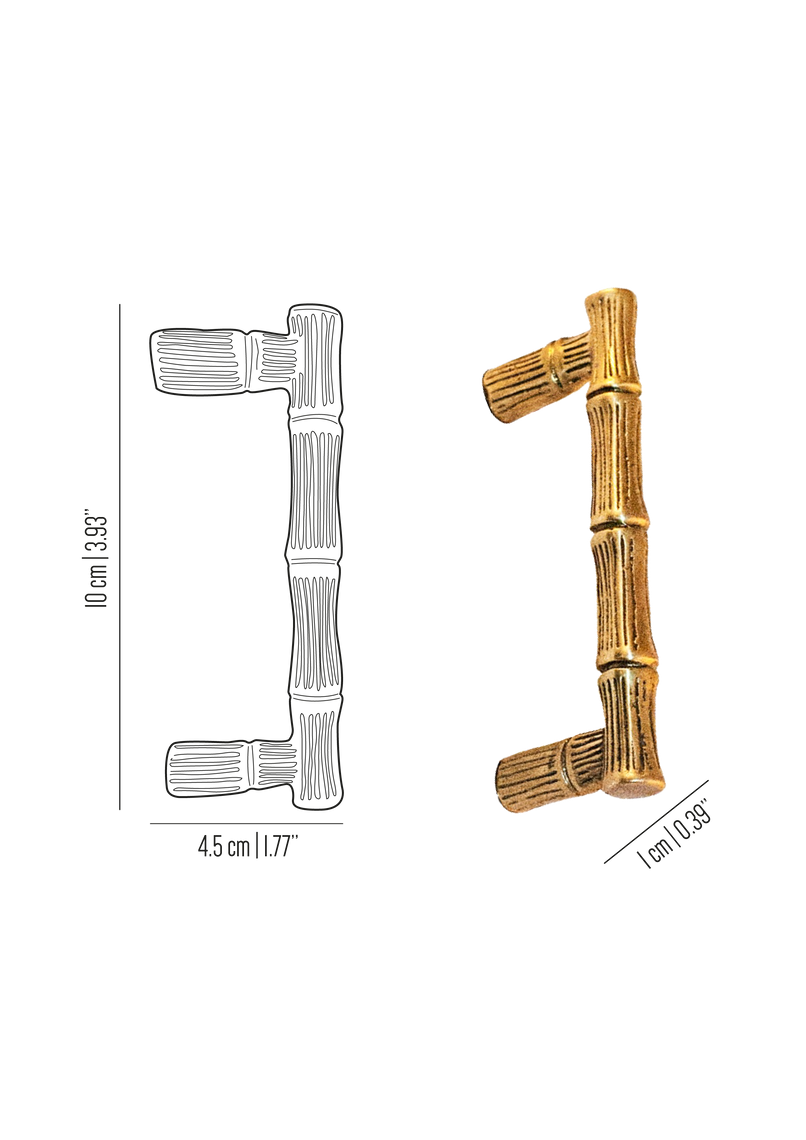 Bamboo knots medium brass knob