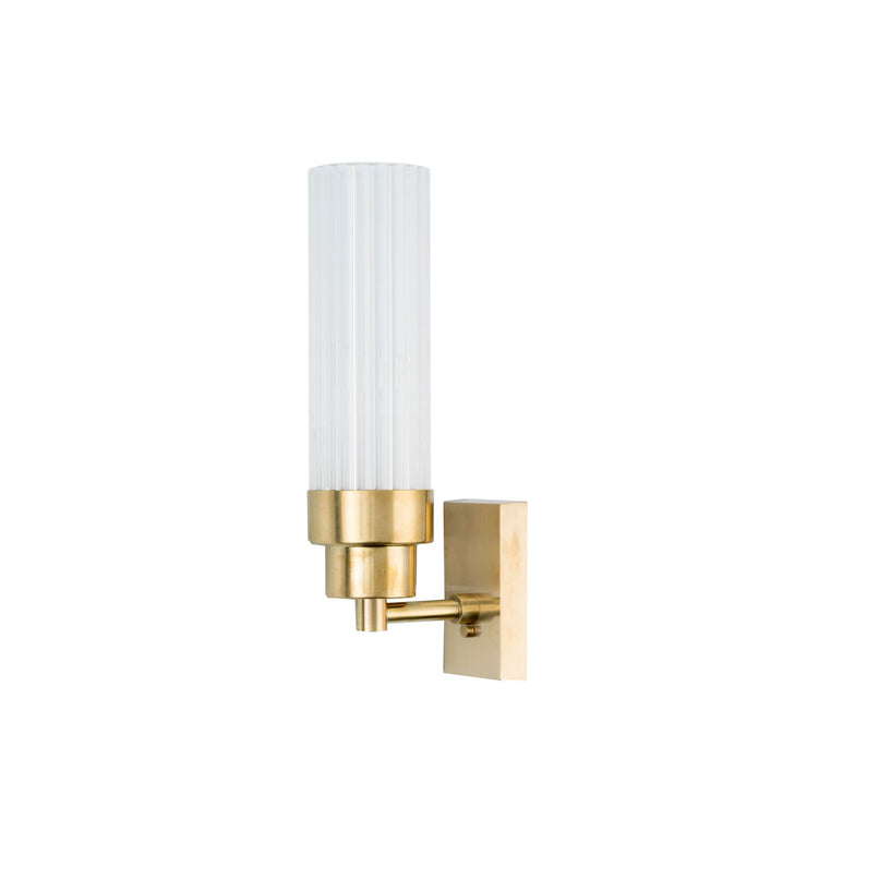 Canneté elongated brass wall light