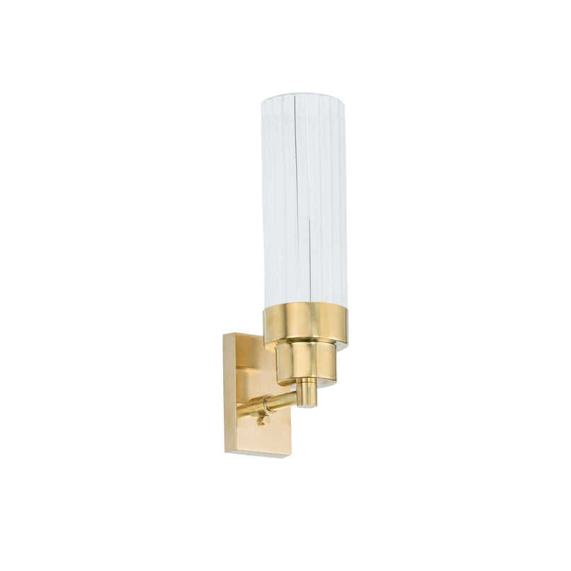 Canneté elongated brass wall light