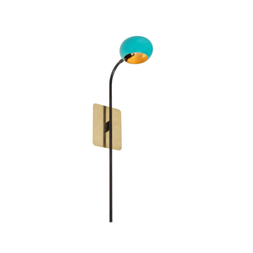 Blossom turquoise tulip wall light - ilbronzetto