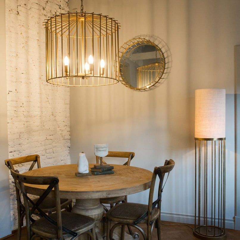 Cage brass chandelier - ilbronzetto