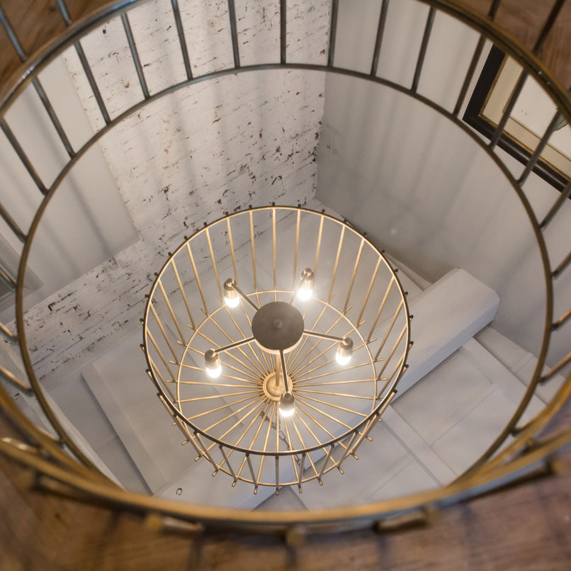 Cage brass chandelier - ilbronzetto