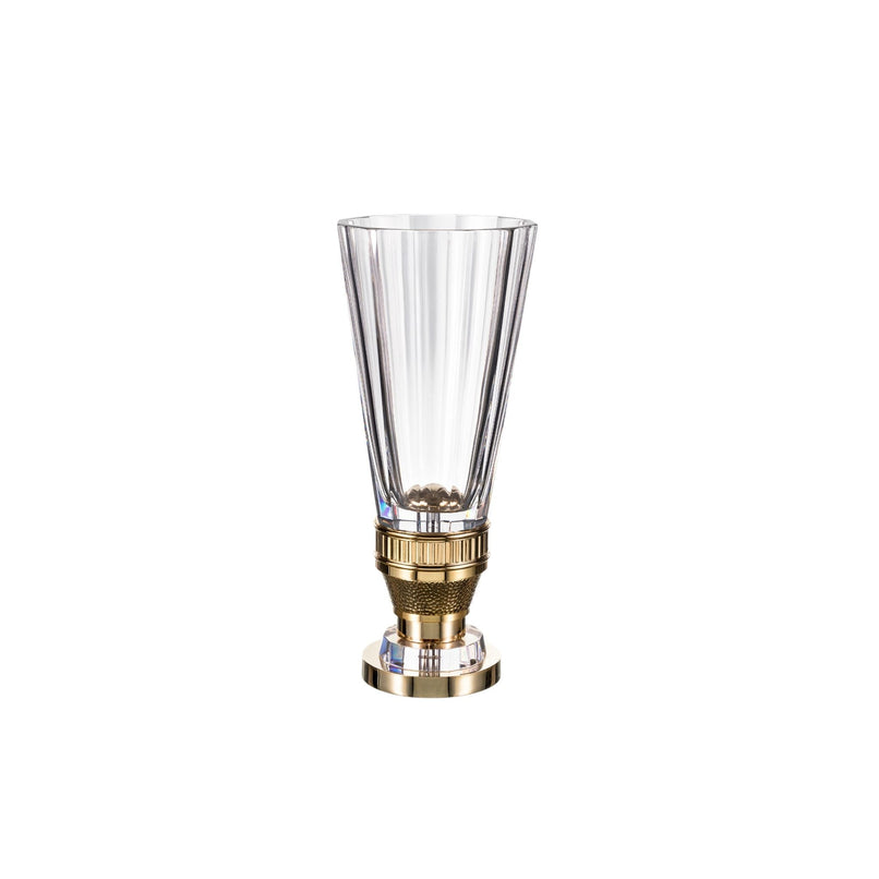 Crystal vase with bronze base - ilbronzetto