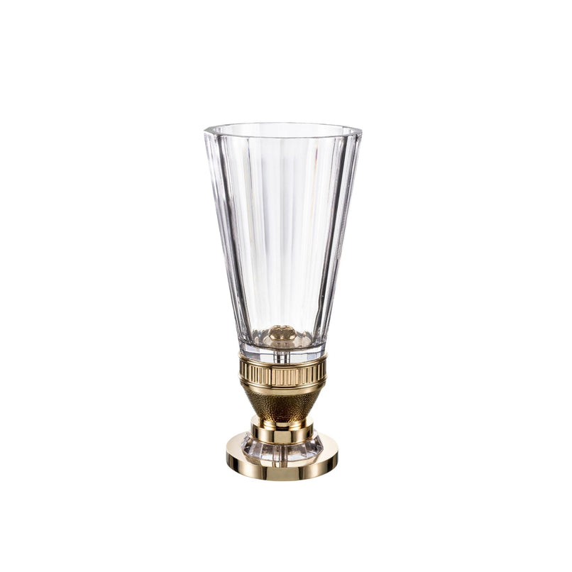 Crystal vase with bronze base - ilbronzetto