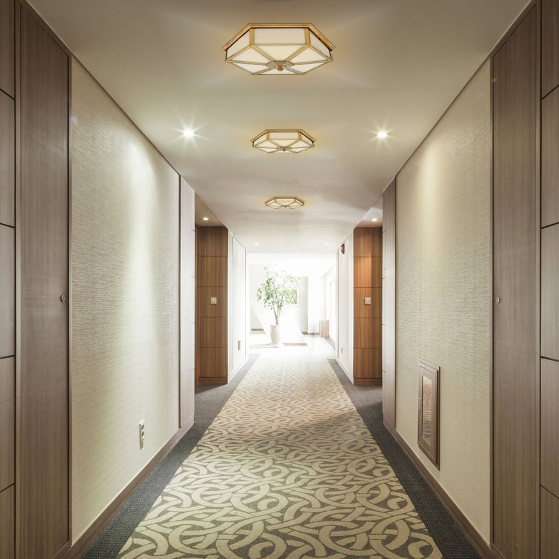 Geometria brass hexagonal ceiling light - ilbronzetto