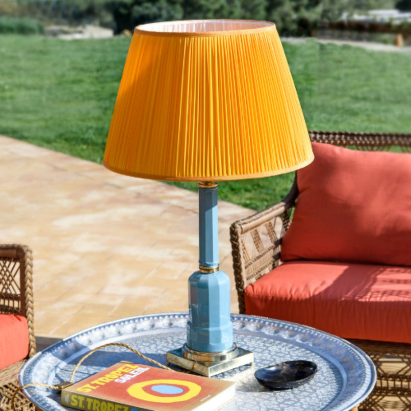 Jacaranda pastel turquoise brass table lamp - ilbronzetto