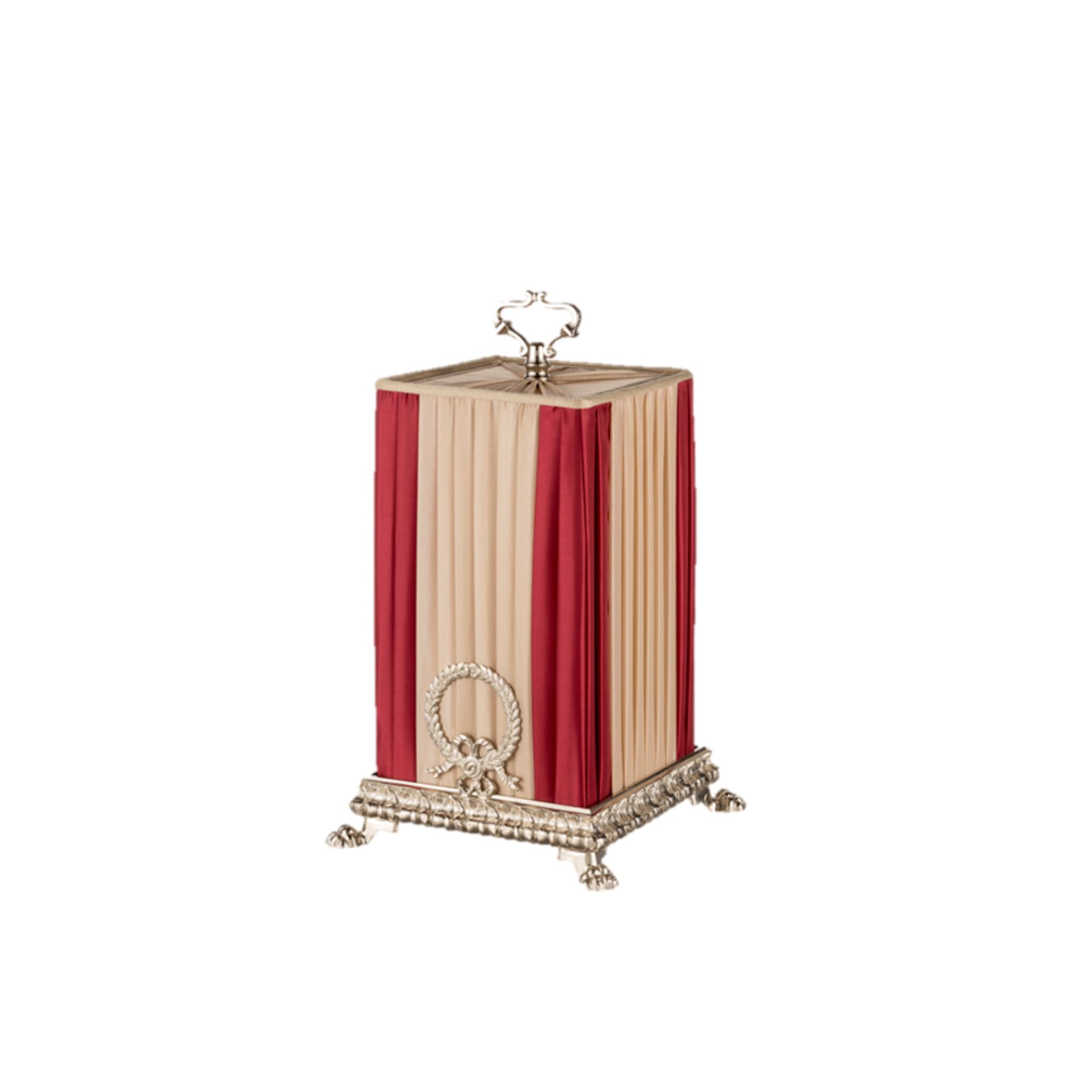 Palmira, lampada da tavolo in tessuto con paralume quadrato - ilbronzetto