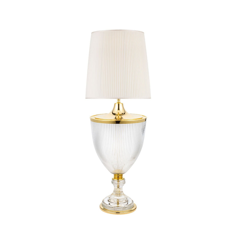 Reggia crystal structure and stripped cutted table lamp - ilbronzetto