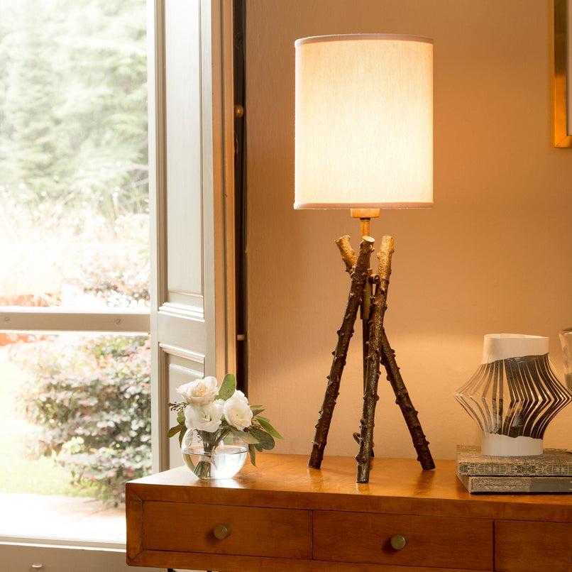 Rosa canina brass table lamp - ilbronzetto