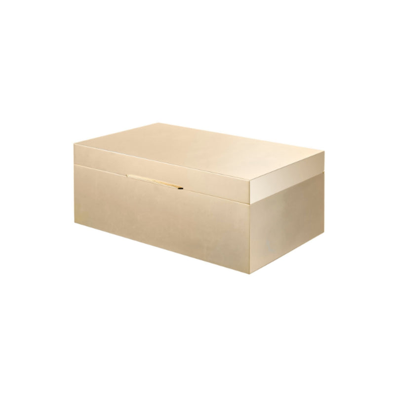Treasure brass rectangular box with zippered top - ilbronzetto