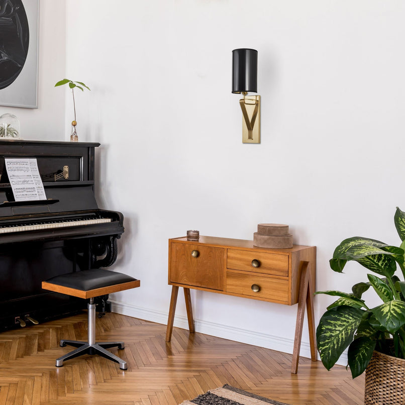 Urban brass wall light with pvc lampshade - ilbronzetto