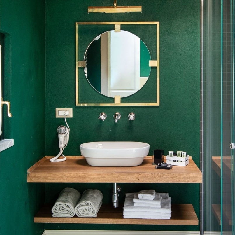 Urban round brass mirror - ilbronzetto