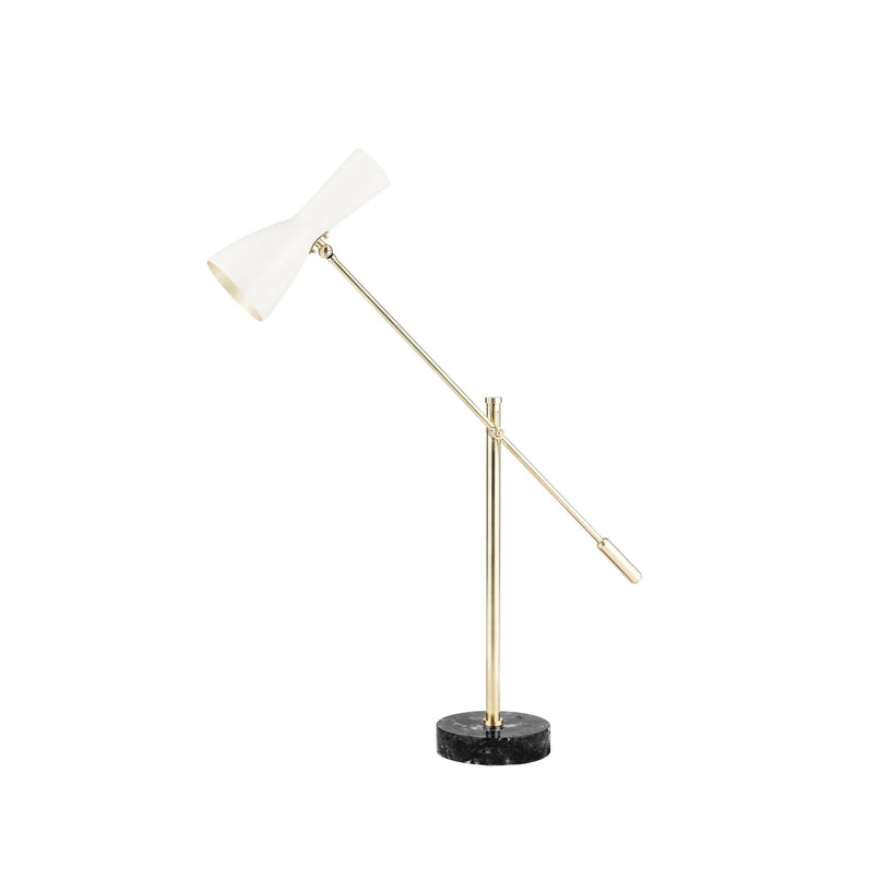 Wormhole cream brass one joint arm brass table lamp - ilbronzetto